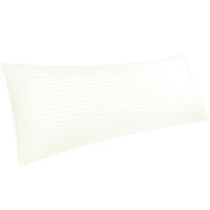 Microfiber Striped Pillowcases Body Envelope Closure 20" x 55" Beige